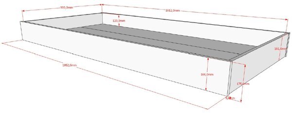 Vipack Dřevěná zásuvka k posteli Forrest 190 x 90 cm