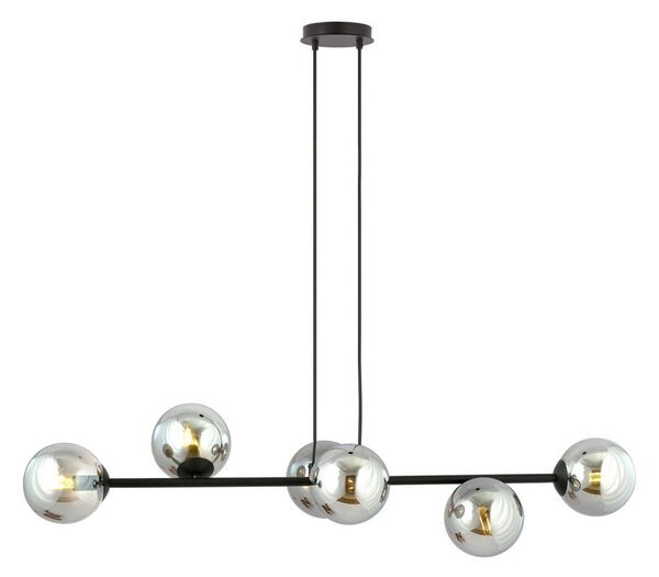 Lustr na lanku ROSSI 6xE14/10W/230V černá/šedá
