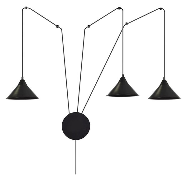 Lustr na lanku ABRAMO 3xE27/15W/230V černá