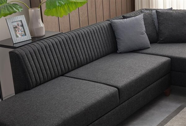 Rohová sedačka Westy (antracit) (L). Akce -25%