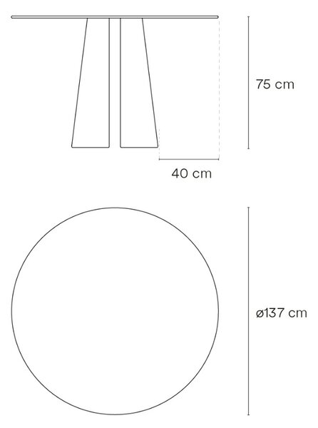 Jasanový kulatý jídelní stůl Teulat Cep 137 cm