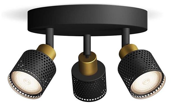 Philips - Bodové svítidlo NIALL 3xGU10/5W/230V černá/mosaz
