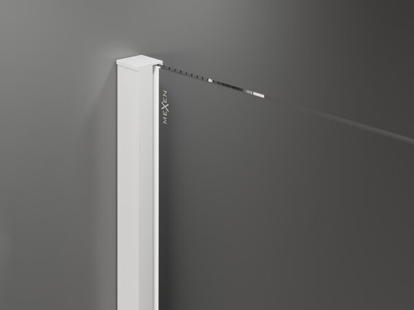 Mexen Velar, sprchový kout s posuvnými dveřmi 100(dveře) x 75(stěna) cm, 8mm čiré sklo, bílá, 871-100-075-01-20