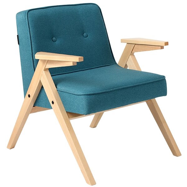 Nordic Design Modré látkové křeslo Vinnie