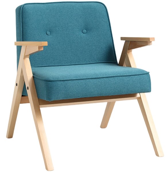 Nordic Design Modré látkové křeslo Vinnie