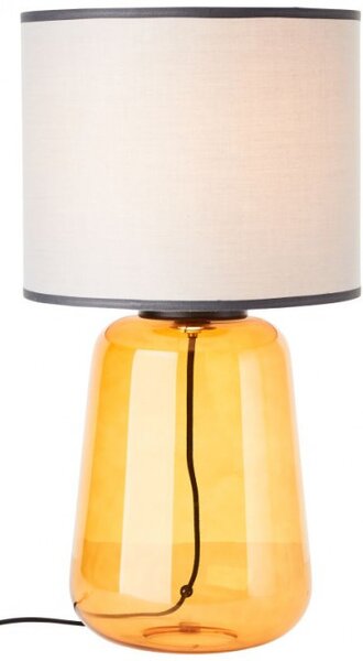 Brilliant94546/22 Velká stolní lampa HYDRA žluté sklo, šedá textilie