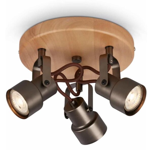 Briloner 2872-035 - LED Bodové svítidlo SPOTLIGHT 3xGU10/5W/230V hnědá