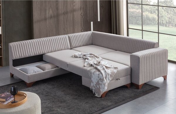 Rohová sedačka Westy (krémová) (L). Akce -25%