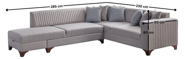 Rohová sedačka Westy (krémová) (L). Akce -25%