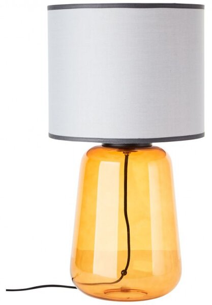 Brilliant 94546/22 Velká stolní lampa HYDRA žluté sklo, šedá textilie