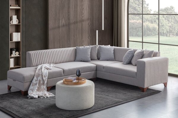 Rohová sedačka Westy (krémová) (L). Akce -25%