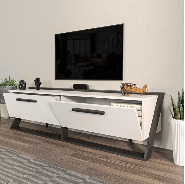 TV skříňka Astrodotti (bílá + černá). Akce -25%