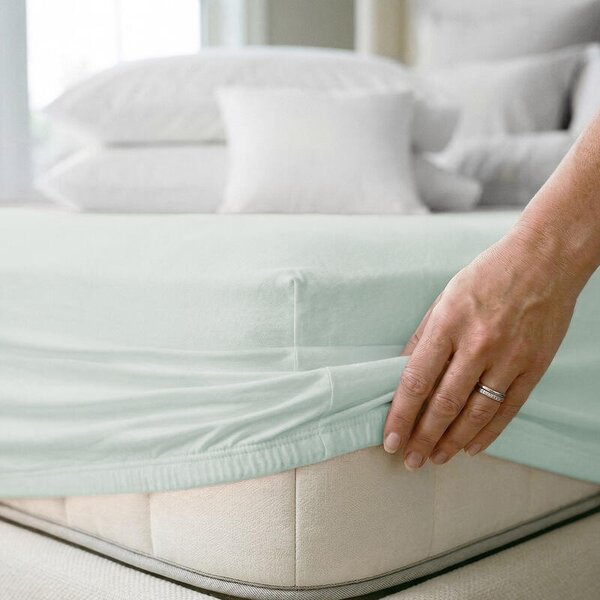 Napínací prostěradlo JERSEY ELASTIC LYCRA aqua modrá výška matrace do 30 cm 90 x 200 cm