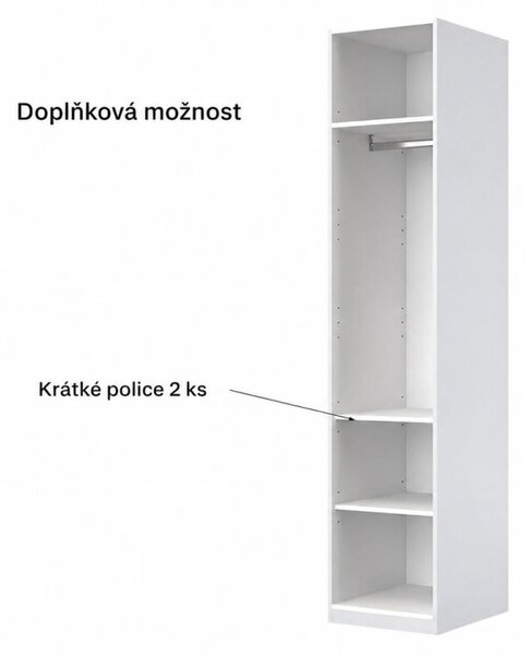 Skříň 1dv bez zrcadel, série N bílá Family