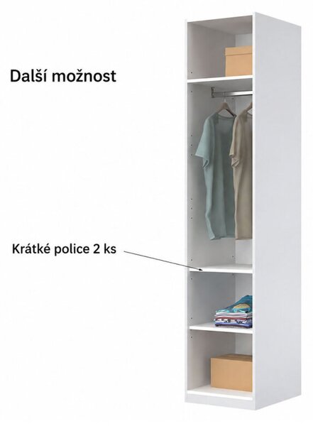 Skříň 1dv bez zrcadel, série N bílá Family