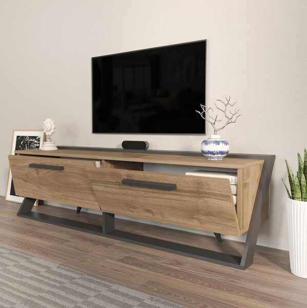 TV skříňka Astrodotti (ořech + černá). Akce -25%