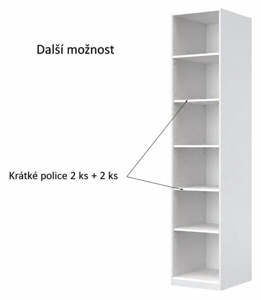 Skříň 1dv bez zrcadel, série N bílá Family