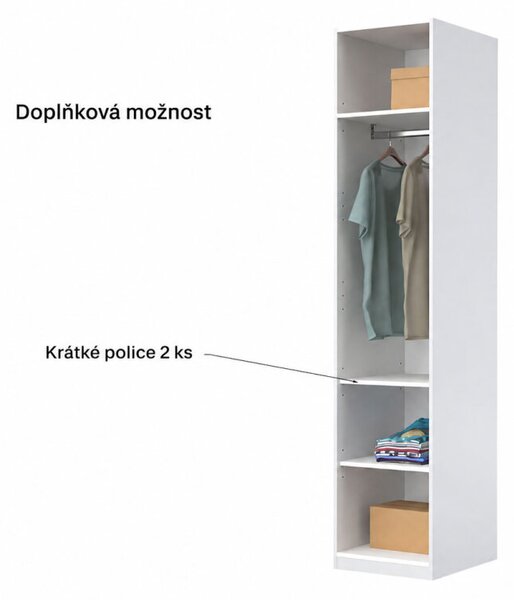 Skříň 1dv bez zrcadel, série N bílá Family