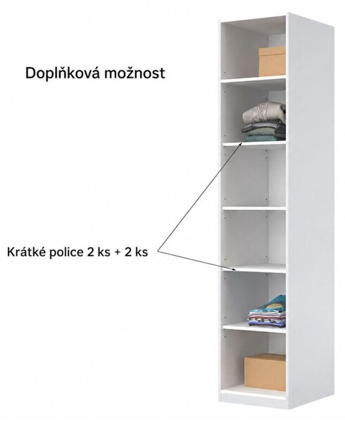 Skříň 1dv bez zrcadel, série N bílá Family