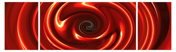 Abstraktní obraz - červená spirála (170x50 cm)