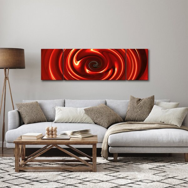 Abstraktní obraz - červená spirála (170x50 cm)