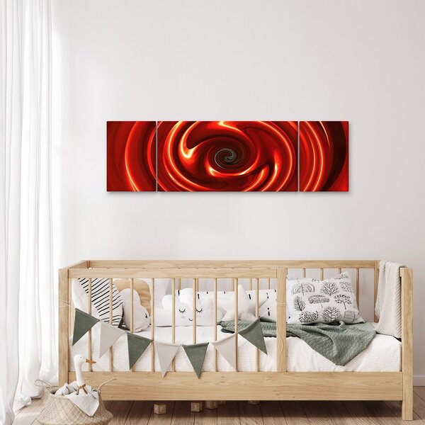 Abstraktní obraz - červená spirála (170x50 cm)