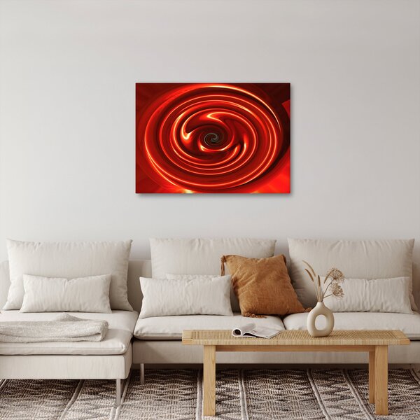 Abstraktní obraz - červená spirála (70x50 cm)