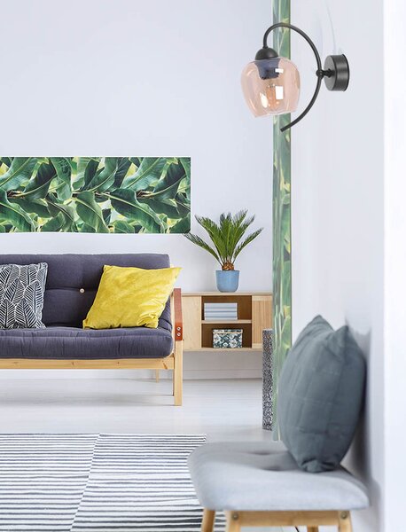 Kaja Diuna nástěnné svítidlo 1x60 W černá-jantarová K-5192