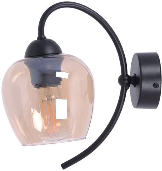 Kaja Diuna nástěnné svítidlo 1x60 W černá-jantarová K-5192