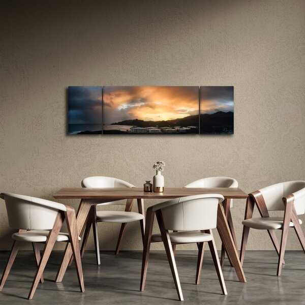 Obraz - pláž se zataženou oblohou (170x50 cm)