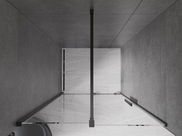 Mexen Velar, posuvné dveře do otvoru 90x200 cm, 8mm čiré sklo, černá matná, 871-090-000-01-70