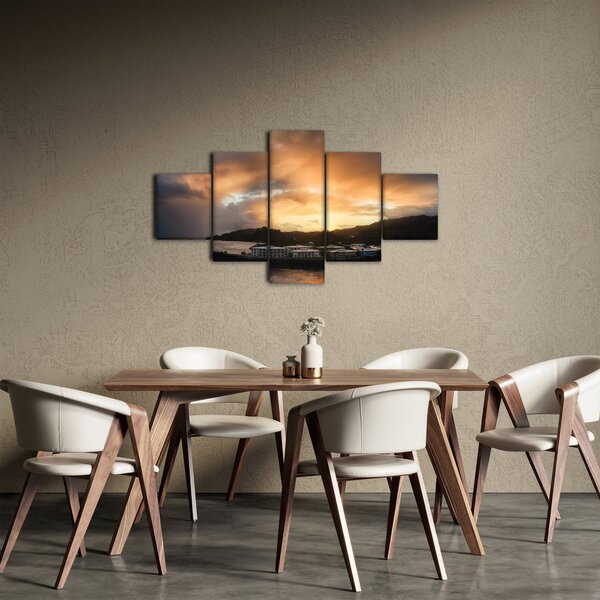 Obraz - pláž se zataženou oblohou (125x70 cm)