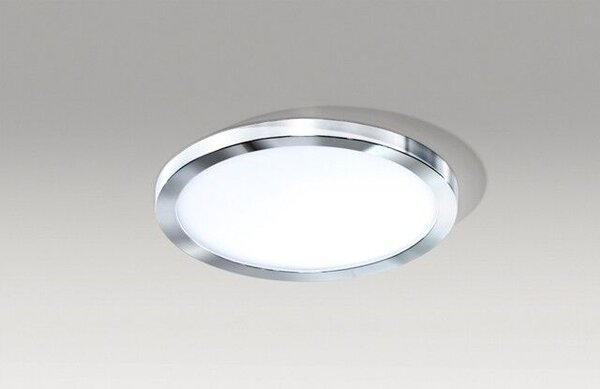 Slim vestavné koupelnové svítidlo LED 12W 1000lm 4000K 14,5cm kulaté IP44, chromové