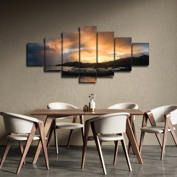 Obraz - pláž se zataženou oblohou (210x100 cm)