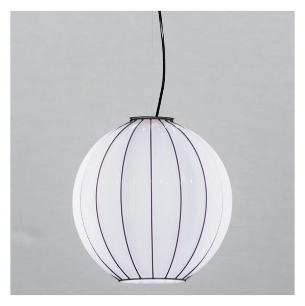SIRU - Lustr na lanku SFERA 1xE27/60W/230V pr. 32 cm černá/bílá benátské sklo