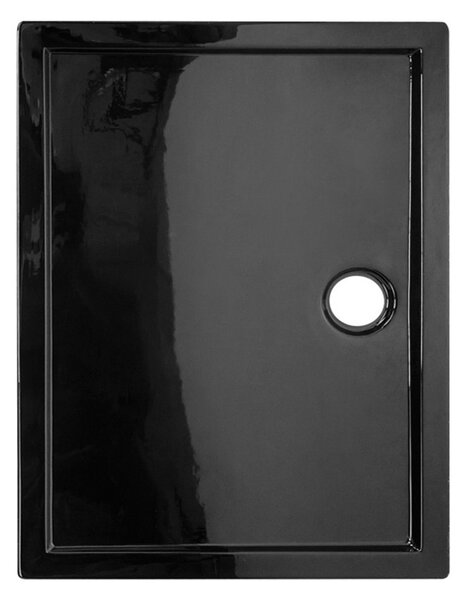 BPS-koupelny Obdélníkový sprchový kout KZ103 BL 90x80 černý/transparent + vanička ST03E BL černá