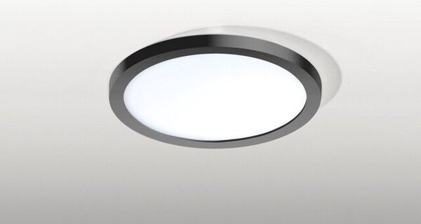 Slim vestavné koupelnové svítidlo LED 12W 1000lm 3000K 14,5cm kulaté IP44, černé
