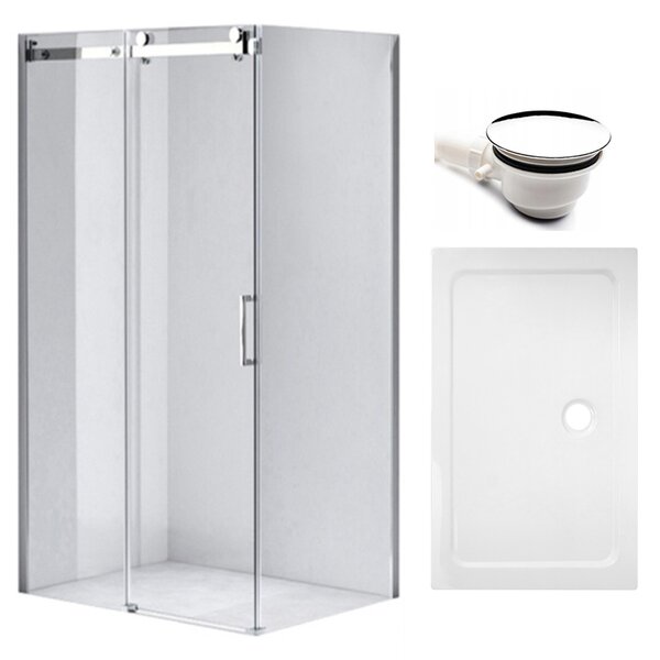 BPS-koupelny Obdélníkový sprchový kout KZ203C 120x80 chrom/transparent + vanička ST03C bílá