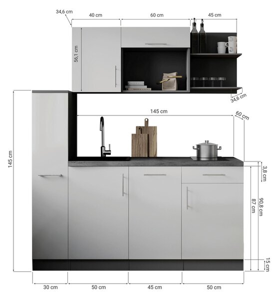 KUCHYŇSKÝ BLOK 175 cm Respekta - Online Only kuchyňské linky, Online Only