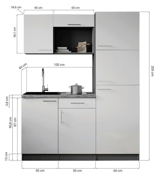 KUCHYŇSKÝ BLOK 160 cm Respekta - Online Only kuchyňské linky, Online Only