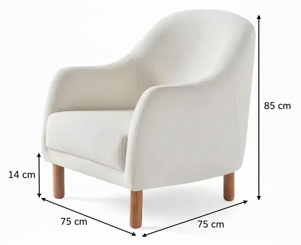Křeslo Arina (bílá). Akce -25%