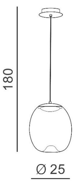 Helena B závěsné svítdilo LED 14W 1190lm 3000K 25cm IP20, champagne