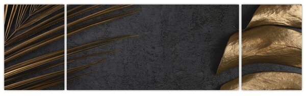 Obraz se zlatými listy (170x50 cm)