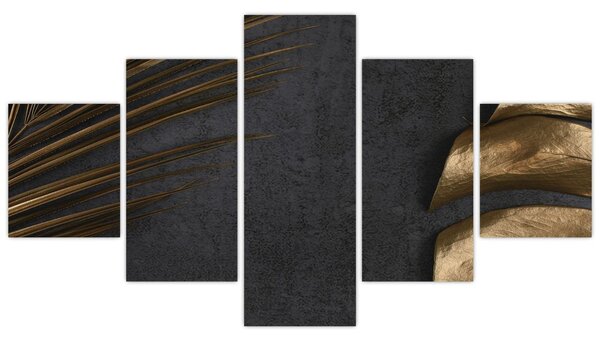 Obraz se zlatými listy (125x70 cm)
