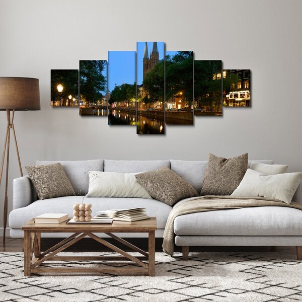 Obraz nočního historického města (210x100 cm)