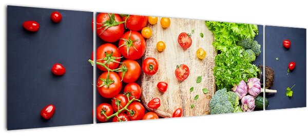 Obraz - Stůl plný zeleniny (170x50 cm)