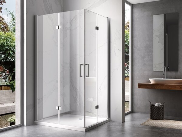 BPS-koupelny Obdélníkový sprchový kout ZES KZ13A 100x90 chrom/transparent - bez vaničky