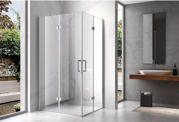 BPS-koupelny Obdélníkový sprchový kout ZES KZ13A 100x90 chrom/transparent - bez vaničky