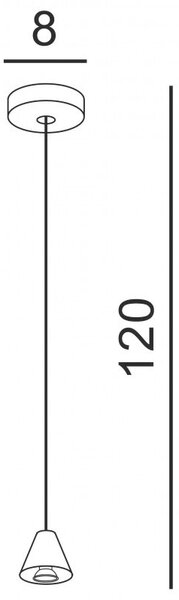 Tentor závěsné tělo svítidlo LED 7W 325lm 3000K 8cm IP20, chromové