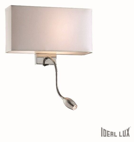 HOTEL AP2 nástěnné svítidlo 1xLED 1W 55lm 3000K + 1xE27 60W bez zdroje 32cm IP20, bílo-chromové